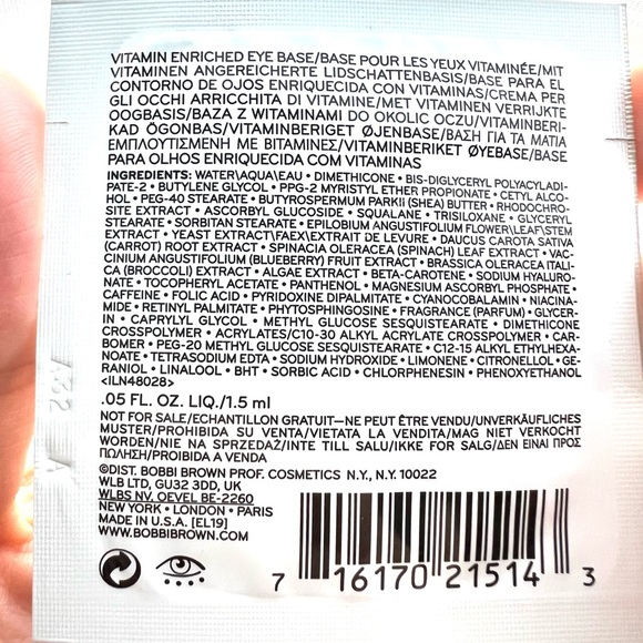 5 for 25⚡️Bobbi Brown Vitamin Enriched Eye Base Primer & Moisturizer 1.5ml - Picture 2 of 3